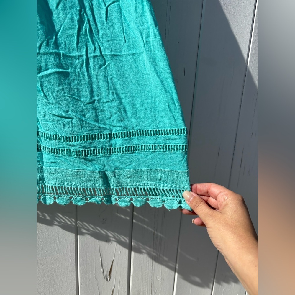 L’Space Spaghetti Strap Sundress Coverup Turquoise XSmall - Picture 3 of 6